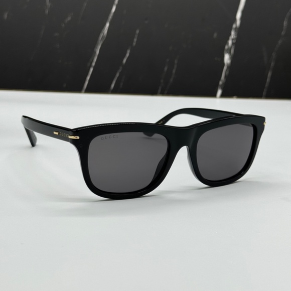 NEW GG1444S 001 GUCCI BLACK GREY SQUARE UNISEX GUCCI SUNGLASSES - Picture 6 of 14